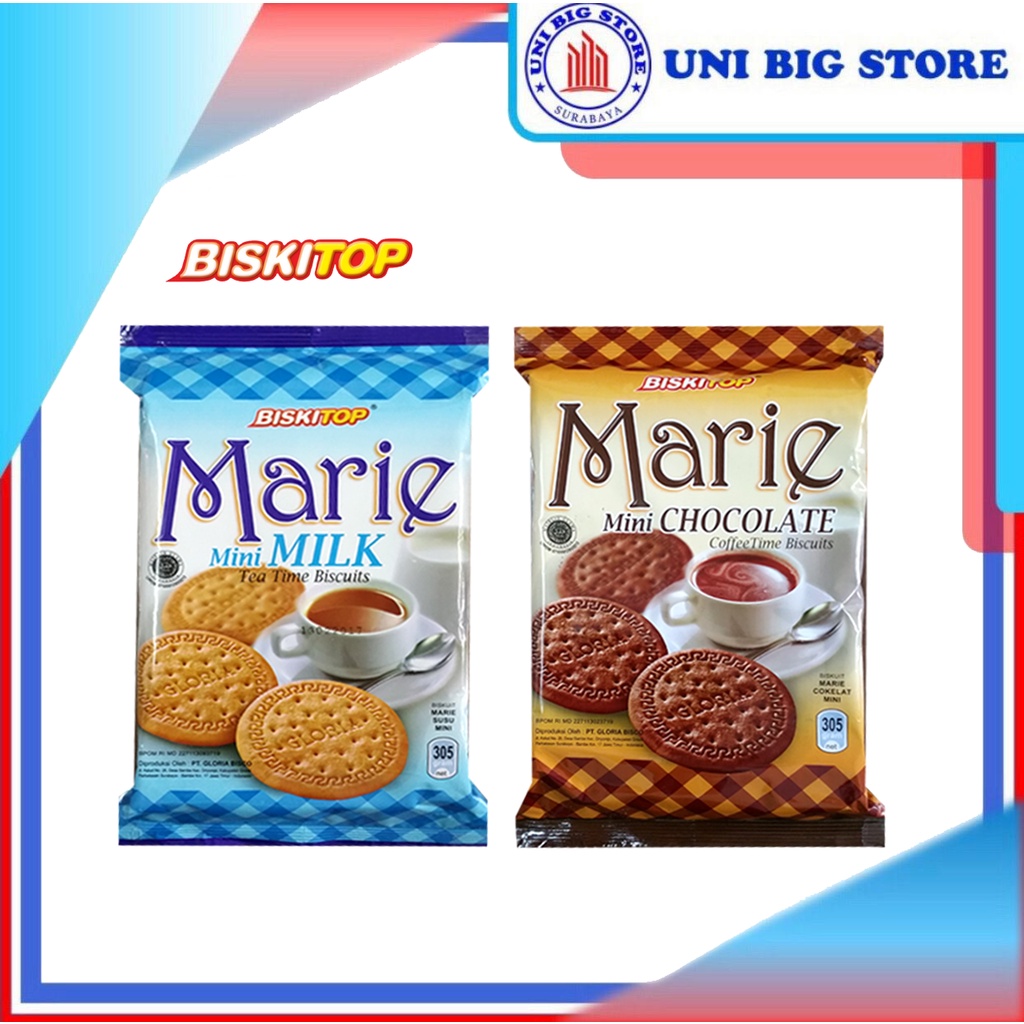 

Biskitop Gloria Marie Mini Milk - Chocolate Biscuit 305 g Biskuit Coklat Susu