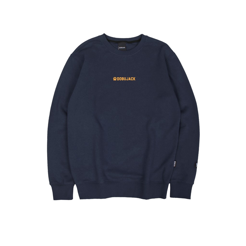 Dobujack Sweater Little Logo Yellow Navy Crewneck