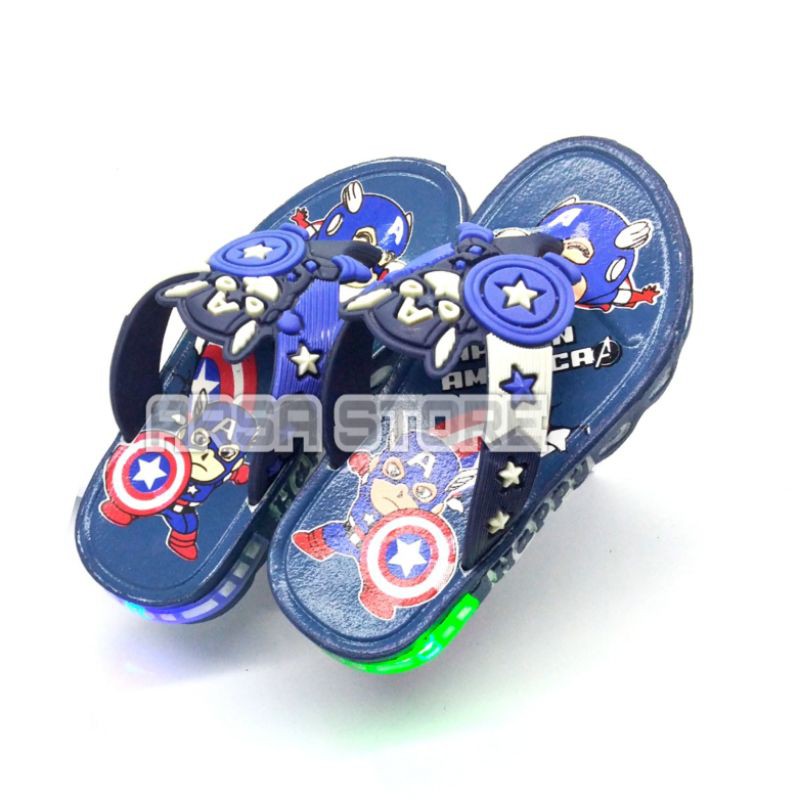 Sandal LED Anak Laki-Laki / Sandal Jepit Lampu / Sendal Nyala Murah / Kado Untuk Anak Usia 2-7 Tahun