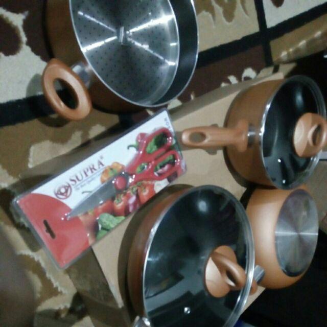 Panci Set Supra Panci Set 7 Pcs Harga Grosir Distributor Panci Set Teflon Supra Panci Set Supra 7pcs