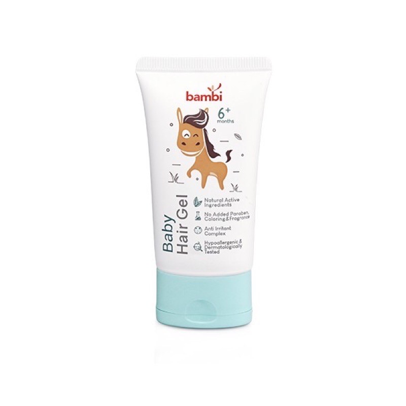 Bambi Baby Hair Gel 50ml - Gel Rambut Anak Kemasan box dan tube