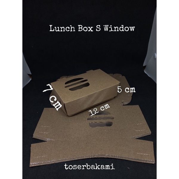 Food Grade  Paper Lunch Box Kecil S window / Kotak Burger / Snack Box / Kotak Kentang goreng