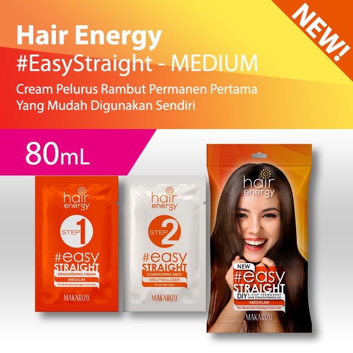 Makarizo Hair Energy Easy Straight - Pelurus Rambut / Makarizo Easy Straight uk 80ml dan 120ml