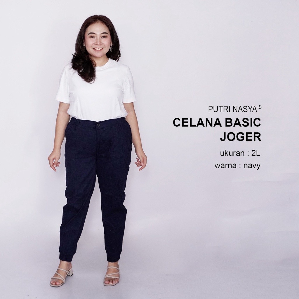 Celana Kerja Kantor Big Basic Joger Wanita/ Celana Wanita Jumbo Keren/ Big size 8L,6L,5L,4L,2L,XL, all size / Celana Kerja Seragam Wanita Bigsize / Celana Bahan Wanita Formal Super Jumbo Kekinian