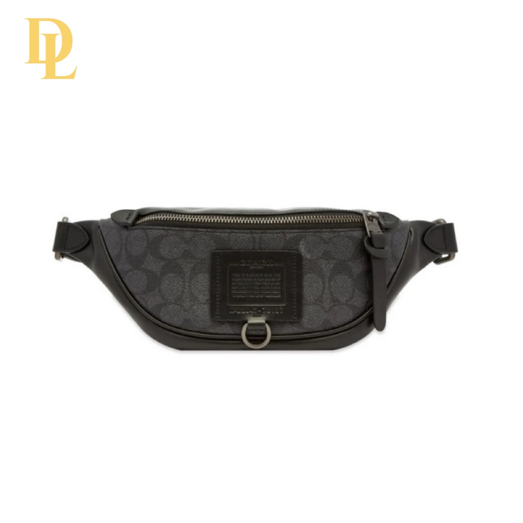 COACH MINI WAISTBAG BLACKBOX BLACK IN SIGNATURE (76187)