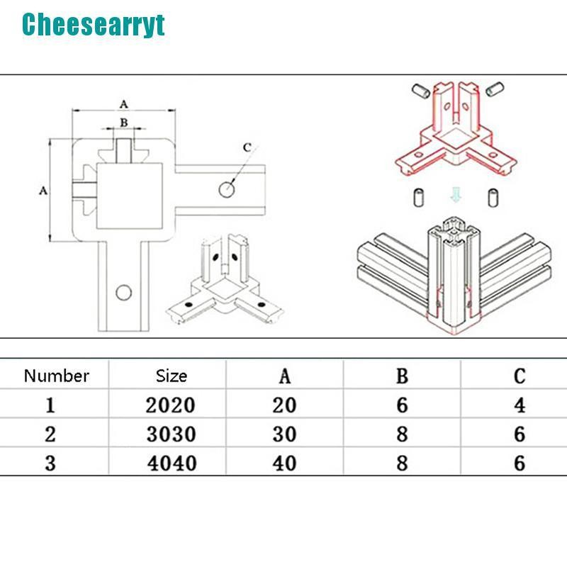 Konektor T Slot Tersembunyi 3D Tipe L Untuk Aluminium Profile 2020