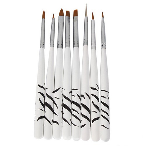 Brush Kutek Kuku Zebra Nail Art 8 PCS