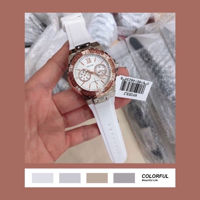 Jam Tangan Wanita Guess W1053L2 white Original