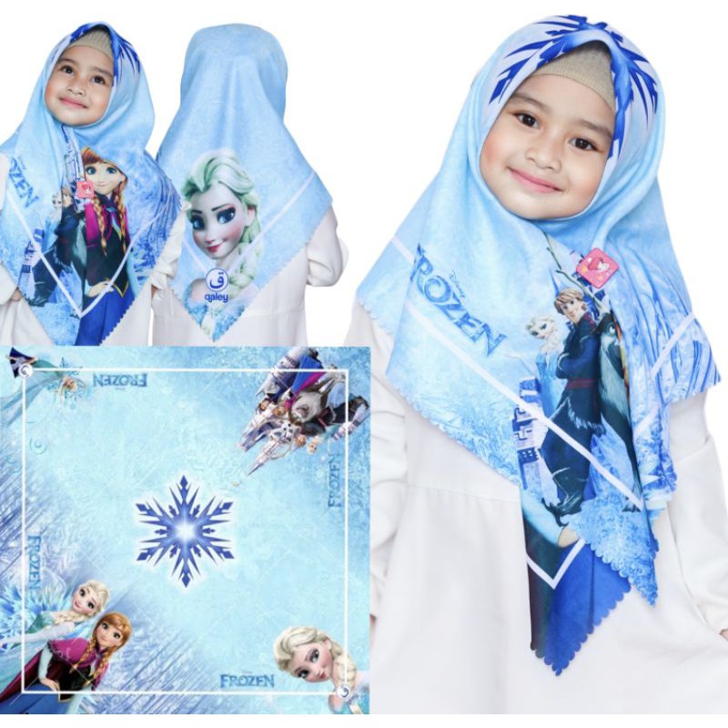 VOAL PRINTING ANAK MOTIF FROZEN / HIJAB ANAK KARAKTER FROZEN / JILBAB ANAK LUCU