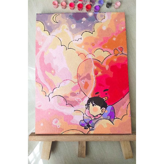 

Paint by Number [BT21 Clouds] •Get Well Stress• | Kit Melukis | Kanvas 30x40cm