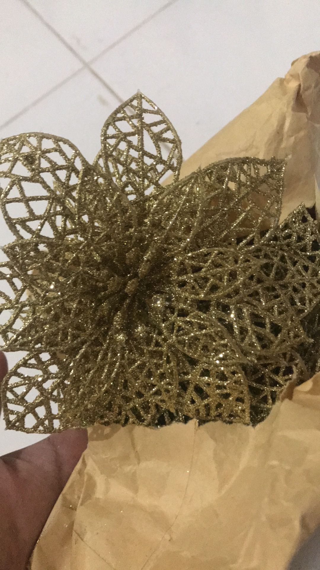 Bm15 15cm Bunga Gliter Artificial Dekorasi Ornamen Pohon Natal