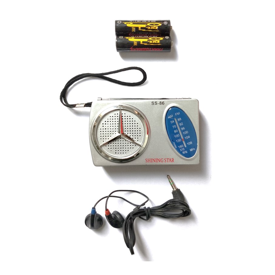 Radio FM AM Shining Star Mini Portable Radio SS 86 Free Earphone dan Baterai