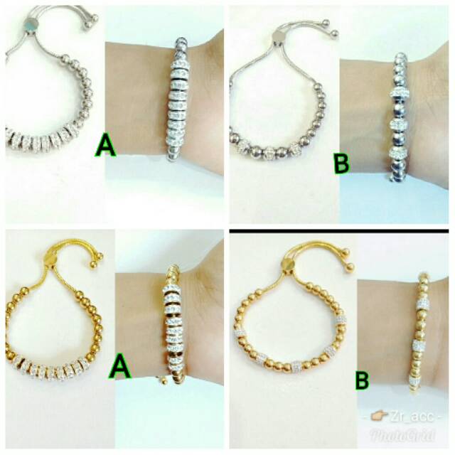 √Zr_Bangle serut titanium permata lapis emas 24k