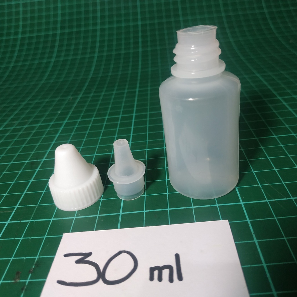 CC botol tetes Plastik 30 ml - Lancip 30ml - natural bening putih susu