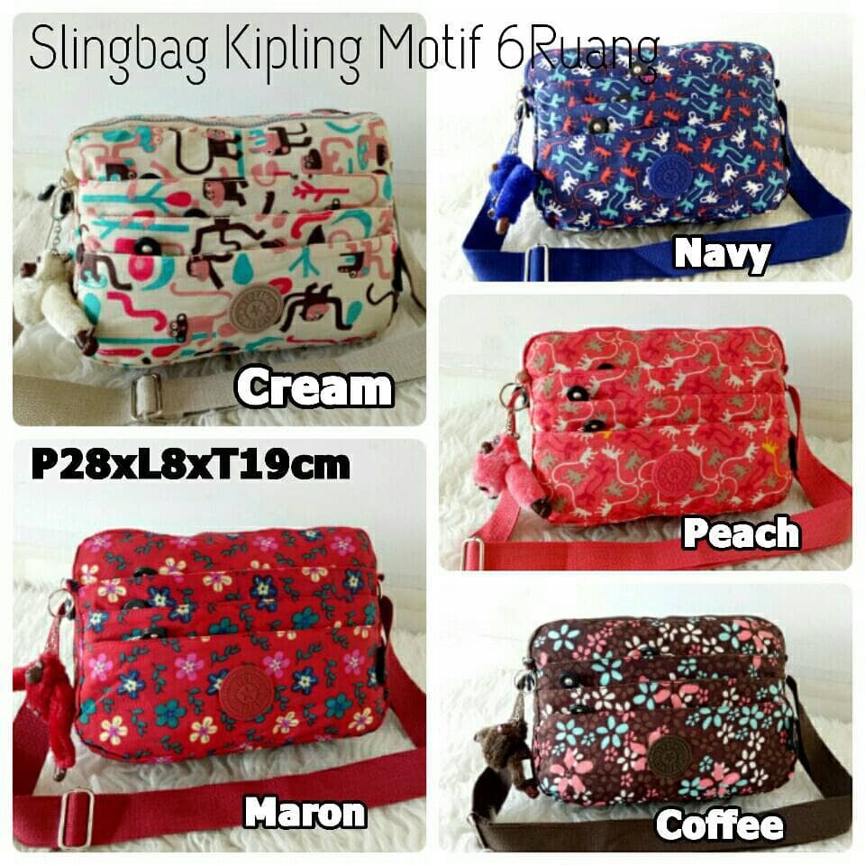 BEST SELLER Tas Selempang Kipling Motif 6Ruang kp604