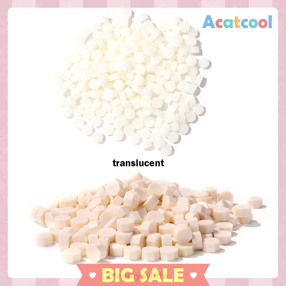 100pcs Octagon Sealing Wax Beads Envelope Seal Stamp Wax Tablet Pills White