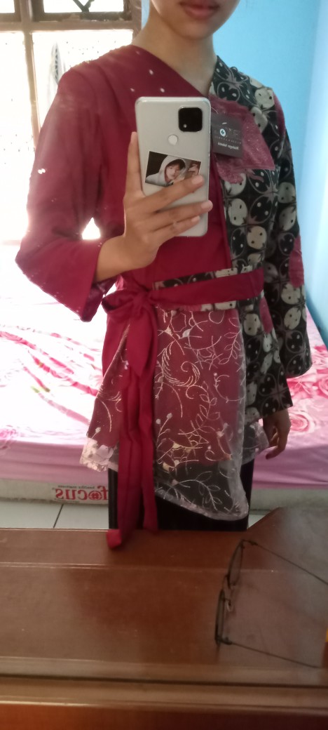 Tey-17 Batik Wanita Asj Sa Hrb026 Kenongo Kemeja Tosca Pendek