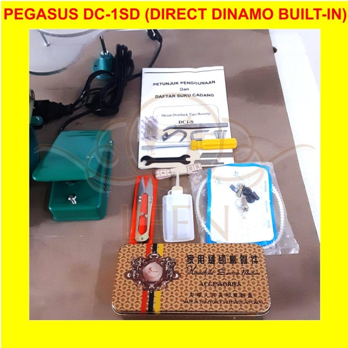 Mesin Jahit PEGASUS DC-1SD Dinamo Direct Obras 3 Benang DC1SD ORI LEEN