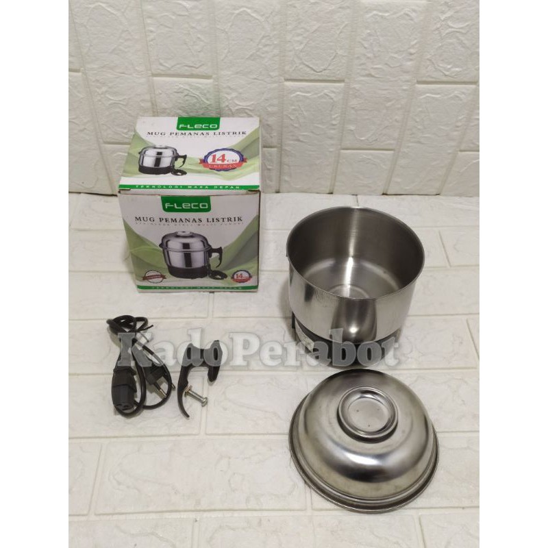 Mug pemanas listrik FLECO 14cm - temo masak mie - temo air panas kost