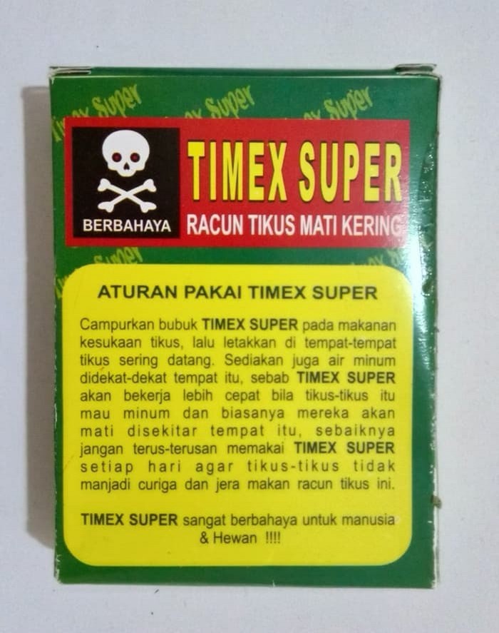 RACUN TIKUS SUPER TIMEX AMPUH BASMI TIKUS MATI KERING NO BAU (PER BOX)