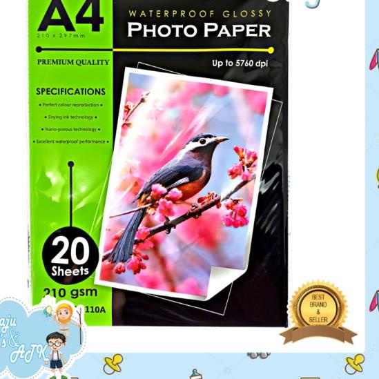 

֍ Kertas Foto / Glossy Photo Paper V-TEC Tebal 210 Gr Gsm Gram ♢