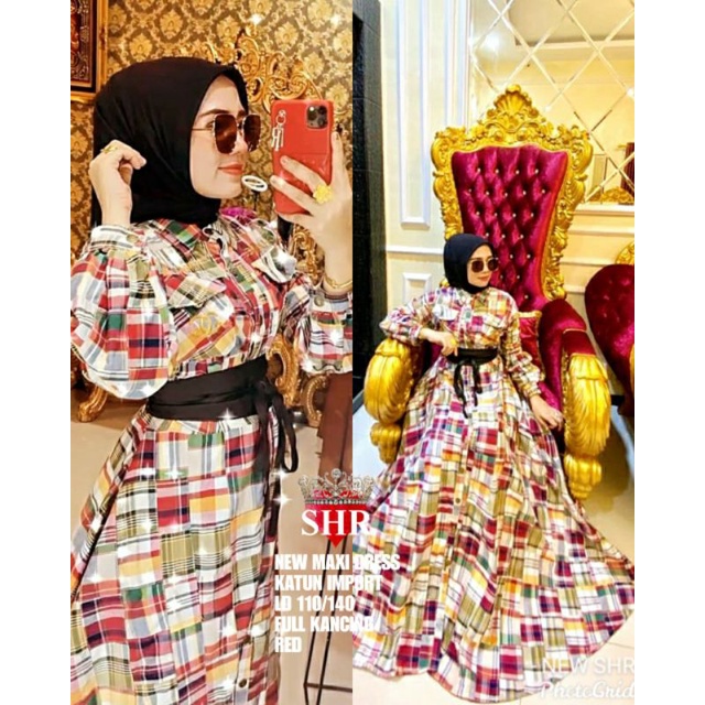 new maxy dress katun import by shr original