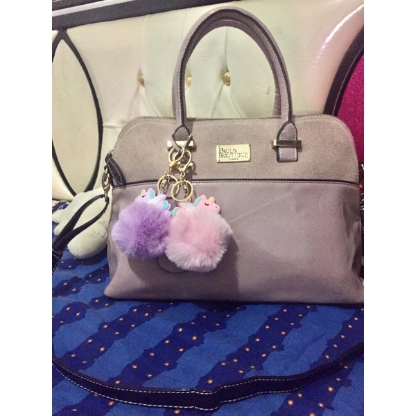 REPRICE Pauls Boutique London Maisy Lillac Large Preloved bag with cute Pompoms