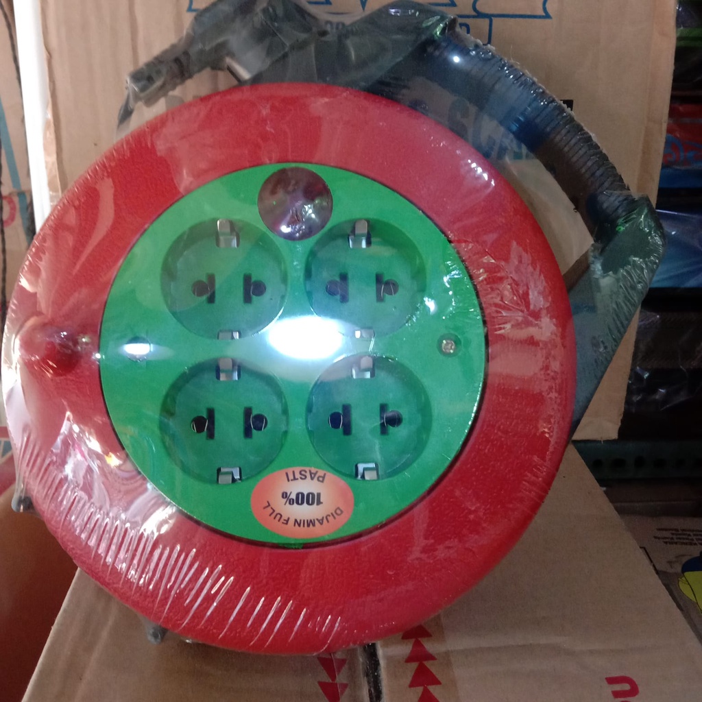 Roll Kabel 10 Meter | Terminal Colokan Listrik 4 Lubang