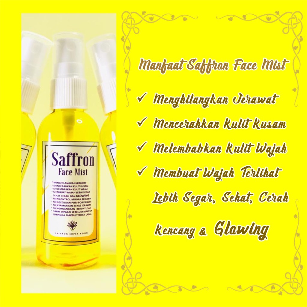 Safron Face Mist Organik Facemist Safron 100ml Safron Face Mist Premium FaceMist Saffron