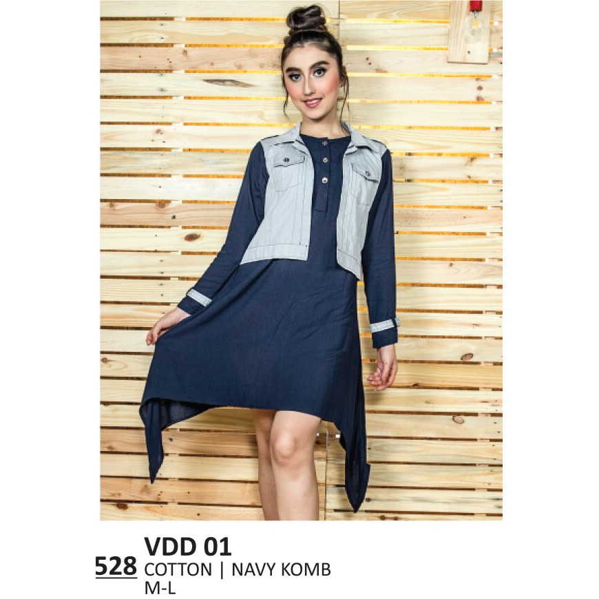 Grosir Dress / Kemeja Kasual Wanita - VDD 01 NAVY