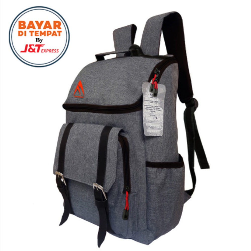 SHOPEE 6.6 SUPER SALE!! Backpack Korean Stayle Pria dan Wanita Ransel Sekolah Kuliah dan Kerja Tas Ransel L-1870 Tas Punggung Model Terbaru - Grey