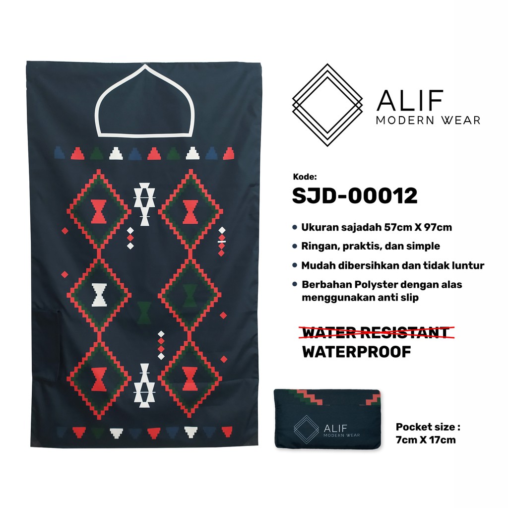 ALIF SAJADAH TRAVEL / SAKU / PORTABLE / WATERPROOF ( ALIF MODERN WEAR SJD-0012 )