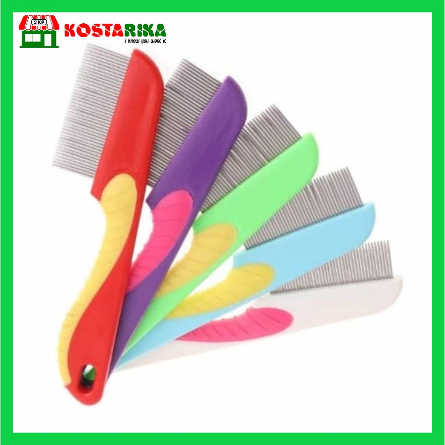 Sisir Logam Sisir Kutu dan Ketombe Serit Logam Gagang Panjang Simpel