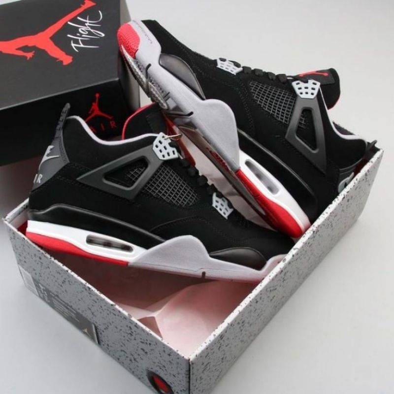 NIKE AIR JORDAN 4 RETRO BRED/ BLACK RED