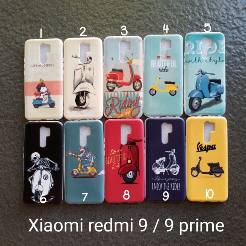 Case gambar Xiaomi redmi 9 . 9 prime motif netral soft softcase softshell silikon cover casing kesing housing