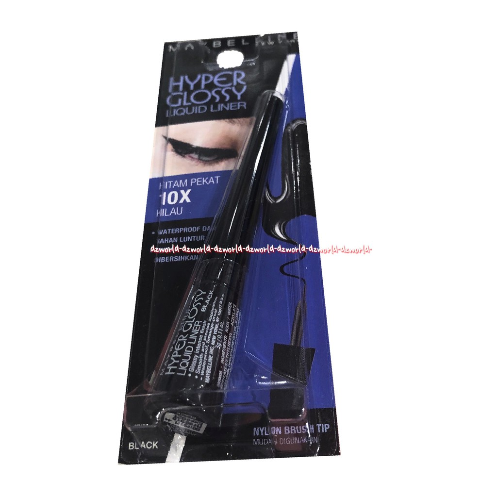 Maybelline Hyper Glossy Liquid Liner Hitam Pekat 10x Kilau Eye Liner