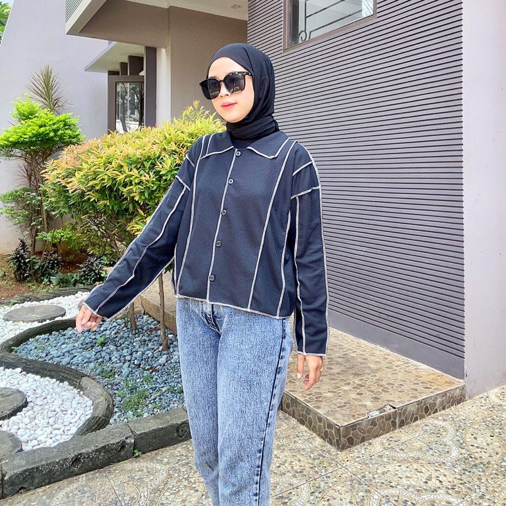 1KG MUAT 5PCS | AKO BASIC SHIRT TOP BOBAL KEMEJA KANCING RIB HITS KOREAN STYLE OOTD SELEBGRAM FASHION GROSIR WANITA