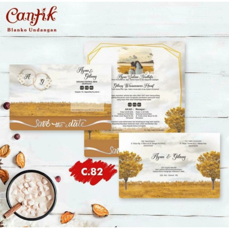 blangko kartu undangan pernikahan Cantik 82