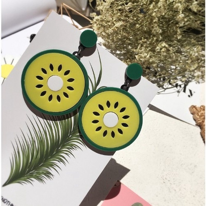 (YUZHU) Bayar Di Tempat Cherry/Lemon/Flower/Watermelon/Kiwifruit earrings anting