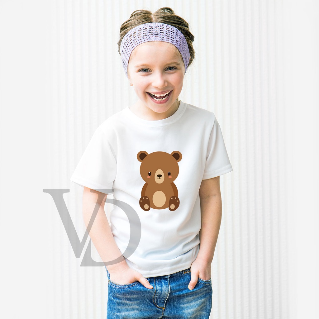 Kaos Anak Perempuan &amp; Laki - laki Unisex beruang lucu / cute bear/ kaos anak lucu / baju anak murah