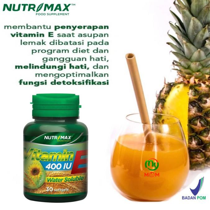 BPOM Nutrimax Vitamin E 400 IU Water Soluble 30s / Vitamin Kulit - Vitamin E - 30s