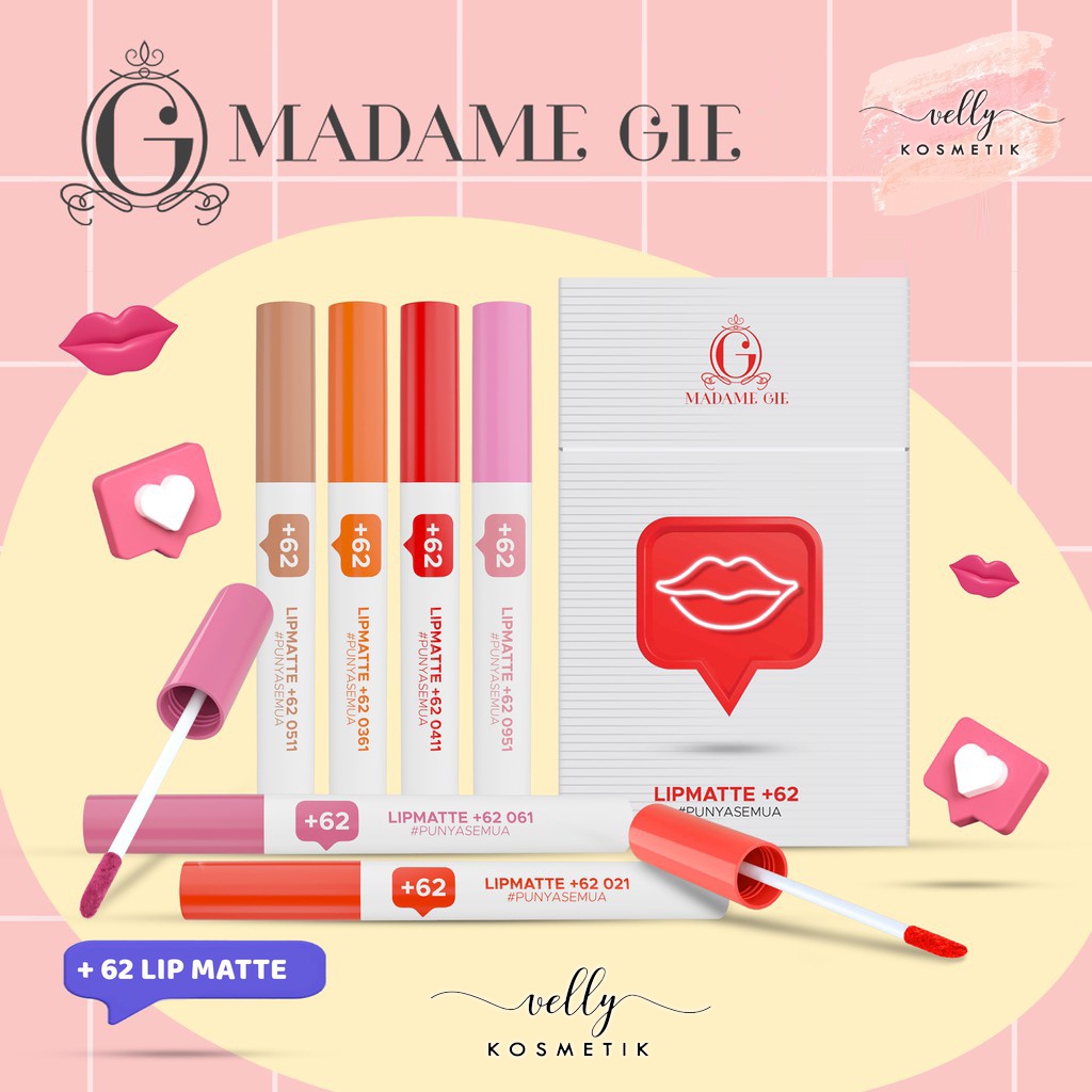 Madame Gie Lip Matte +62 - Make Up Lipstick | Lip Cream
