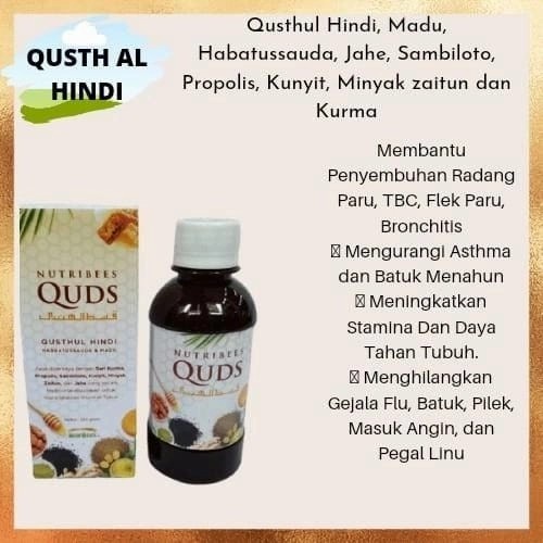 

bf011bb Qusthul Hindi | Qusth Al Hindi | Madu Quds Nutribees 250Ml Ds201Fs