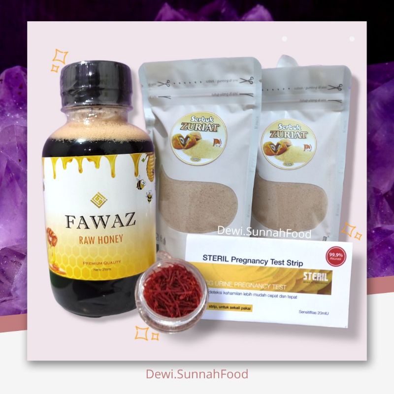 

Paket Promil (2pack Serbuk Zuriat 75gr, Saffron 0.25gr dan Madu Fawaz 200gr)