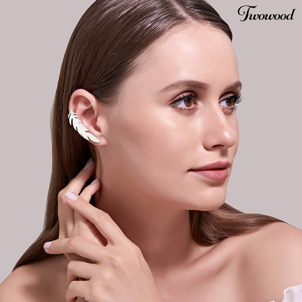 Twowood 1Pc Clip Earring Stars Simple Jewelry Electroplated Delicate Ear Cuff for Wedding