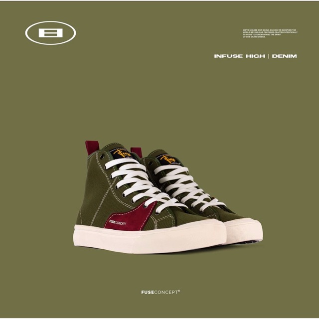 Sepatu Fuse Concept Infuse High Olive Denim
