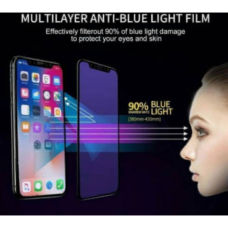 Infinix Hot 11 NFC Hot 11S Smart 6 Tempered Glas Blue Light Anti Radiasi Full Lem Full Screen