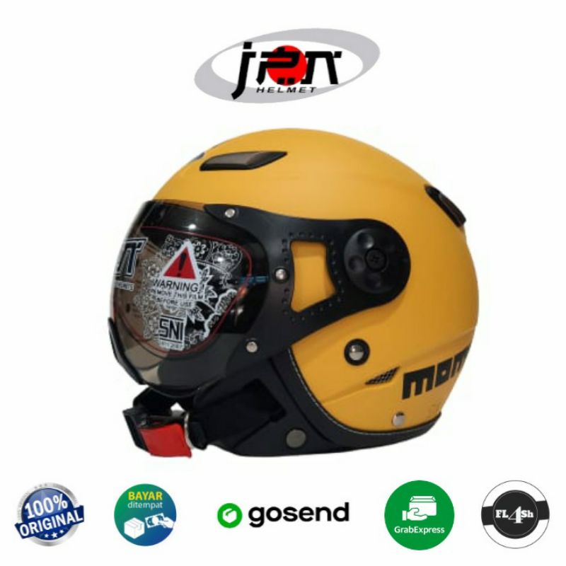 Helm Bogo Retro JPN Momo Pilot Original Kuning Doff