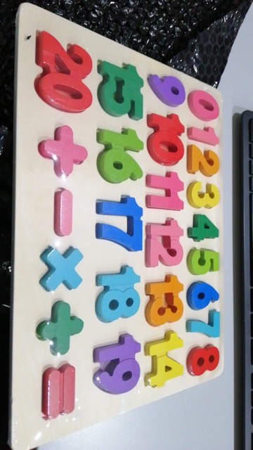 Puzzle Alpabet Number symbol wooden puzzle / mainan edukasi - hadiah anak cewek cowok