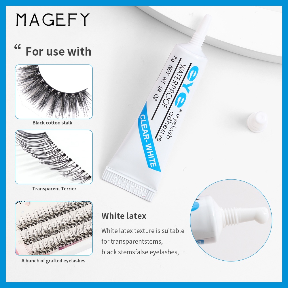 MAGEFY Lem Bulu Mata Palsu Bening Dan Hitam False Eyelashes Glue Clear Black Bukan DUO 7161